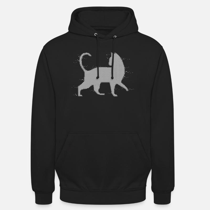 tachetée chat - Sweat-shirt à capuche unisexe - noir