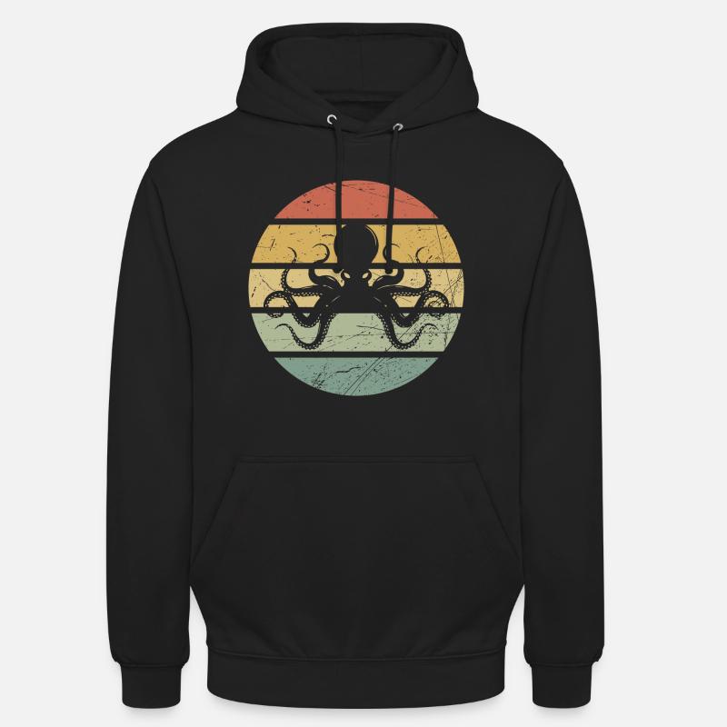 Octopus squid gift catching sea octopus - Unisex Hoodie - black