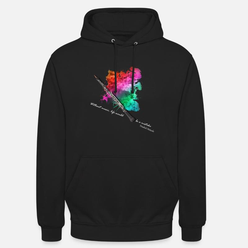 Oboe mit Farbexplosion - Unisex Hoodie - Schwarz