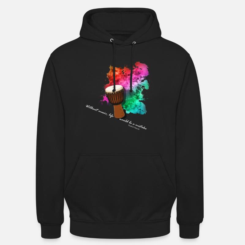 Djembe - Sweat-shirt à capuche unisexe - noir