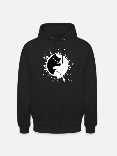 Cat yin yang - Unisex Hoodie - black