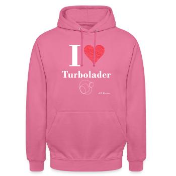 I love Turbolader - Unisex Hoodie - Pink - Vorne - Alina (178cm) & Michal (187cm)