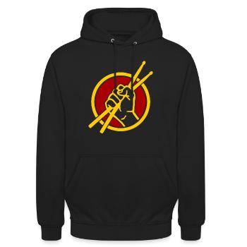 Batterie pilons batteur passion - Sweat-shirt à capuche unisexe - noir - Devant - Alina (178cm) & Michal (187cm)