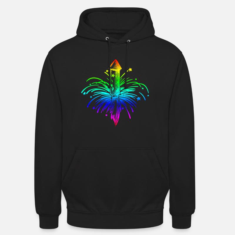 Feu d'artifice du réveillon du nouvel an - Sweat-shirt à capuche unisexe - noir