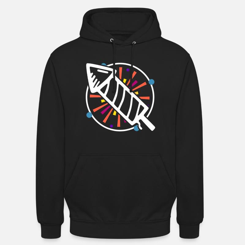 Fusée du nouvel an - Sweat-shirt à capuche unisexe - noir