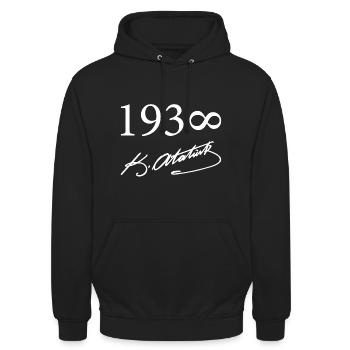 Kemal Atatürk - Unisex Hoodie - Schwarz - Vorne - Alina (178cm) & Michal (187cm)