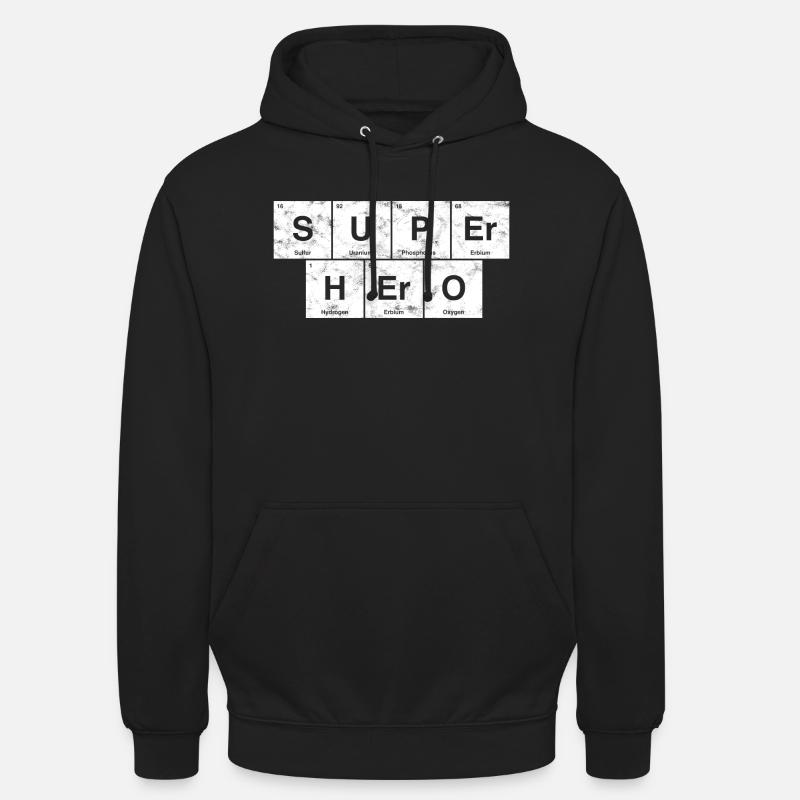 Nerdiger super-héros! Tableau périodique des éléments - Sweat-shirt à capuche unisexe - noir
