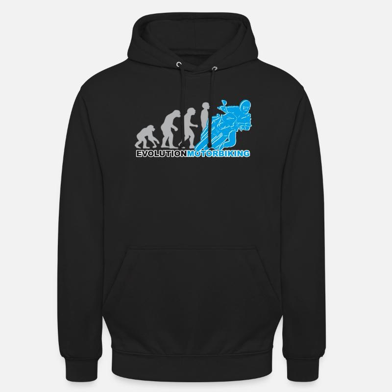 evolution motorbiking, motorcycle, motorcycling - Unisex Hoodie - black
