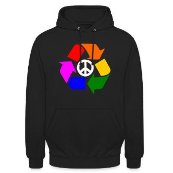 Peace lgbt sign - peace sign - Unisex Hoodie - black - Front - Alina (178cm) & Michal (187cm)