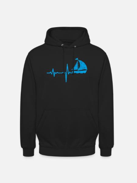 Gift heartbeat sailing - Unisex Hoodie - black