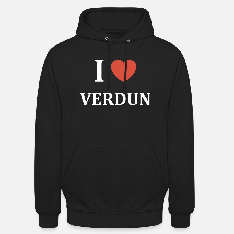 i love verdun - Sweat-shirt à capuche unisexe - noir