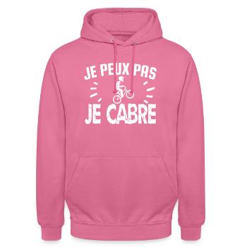 je peux pas je cabre - Sweat-shirt à capuche unisexe - rose - Devant - Alina (178cm) & Michal (187cm)