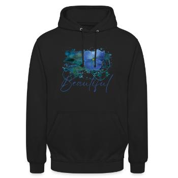 Fleurs Beautiful Dana - Sweat-shirt à capuche unisexe - noir - Devant - Alina (178cm) & Michal (187cm)