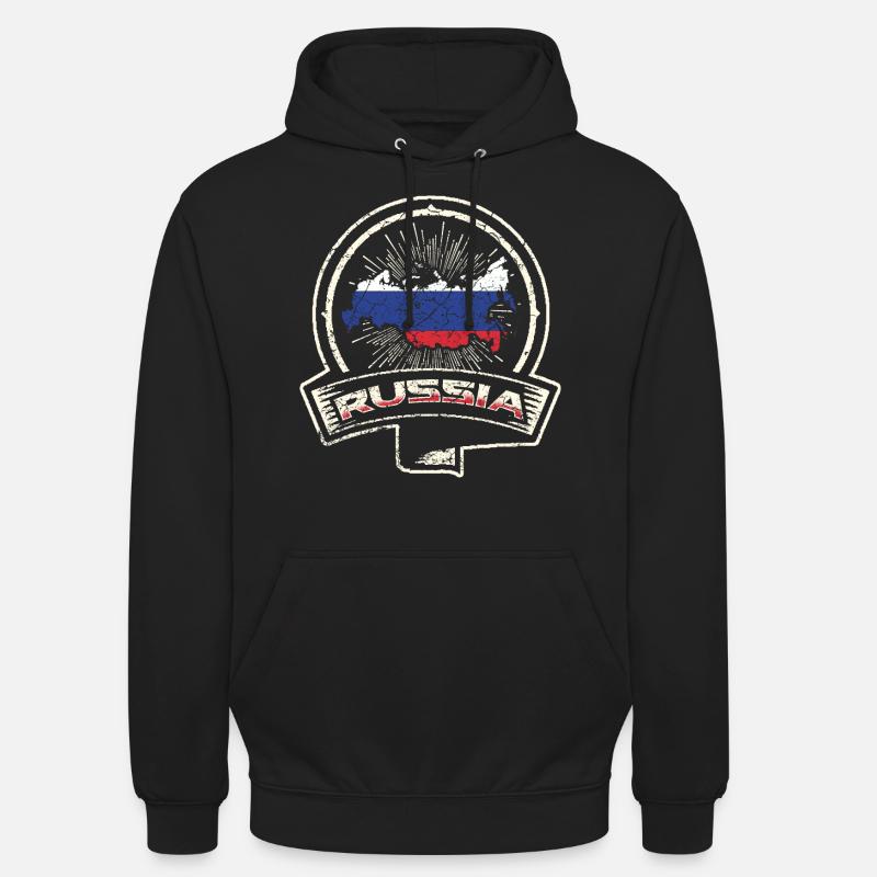 Russie - Sweat-shirt à capuche unisexe - noir