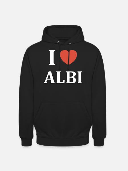 i love Albi - Sweat-shirt à capuche unisexe - noir