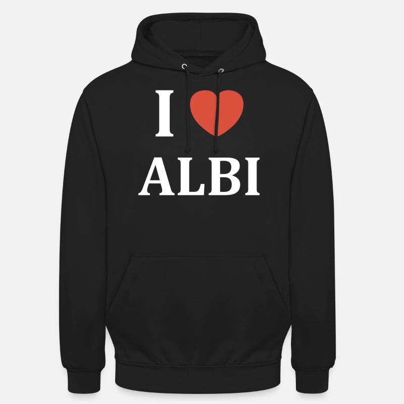 i love Albi - Sweat-shirt à capuche unisexe - noir