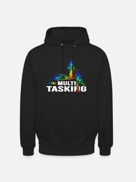 Triathlon multitâche triathlète « natation-vélo-course » - Sweat-shirt à capuche unisexe - noir