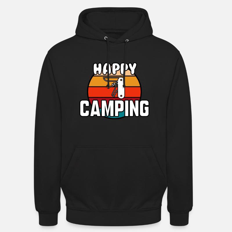 Happy camping - Sweat-shirt à capuche unisexe - noir