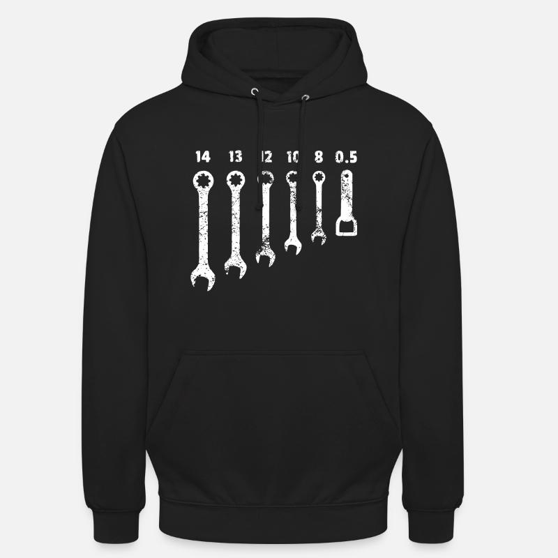 CLÉ À MOLETTE - OUVRE-BIÈRE - Sweat-shirt à capuche unisexe - noir