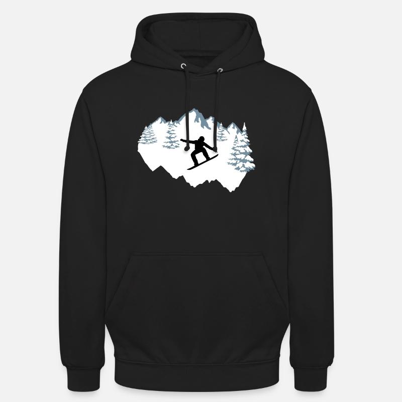 Snowboarder, Snowboard, Snowboard - Felpa con cappuccio unisex - nero