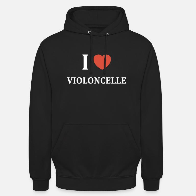 i love violoncelle - Sweat-shirt à capuche unisexe - noir