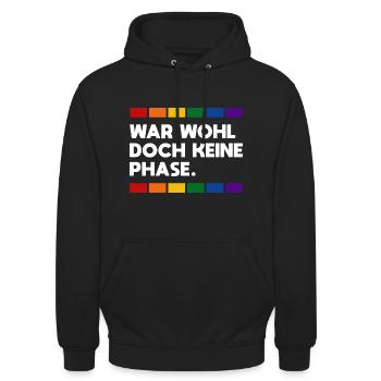LGBT Gay Pride Regenbogenfarben Phase - Unisex Hoodie - Schwarz - Vorne - Alina (178cm) & Michal (187cm)