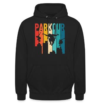 Parkour - Sweat-shirt à capuche unisexe - noir - Devant - Alina (178cm) & Michal (187cm)
