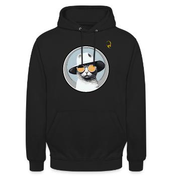 STYLISH CAT - Unisex Hoodie - black - Front - Alina (178cm) & Michal (187cm)