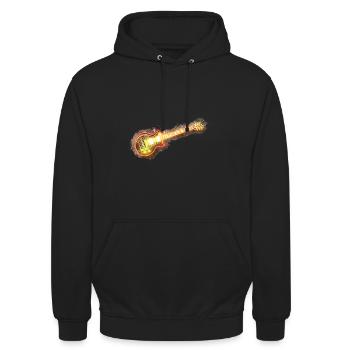 Guitare guitare électrique brillant - Sweat-shirt à capuche unisexe - noir - Devant - Alina (178cm) & Michal (187cm)