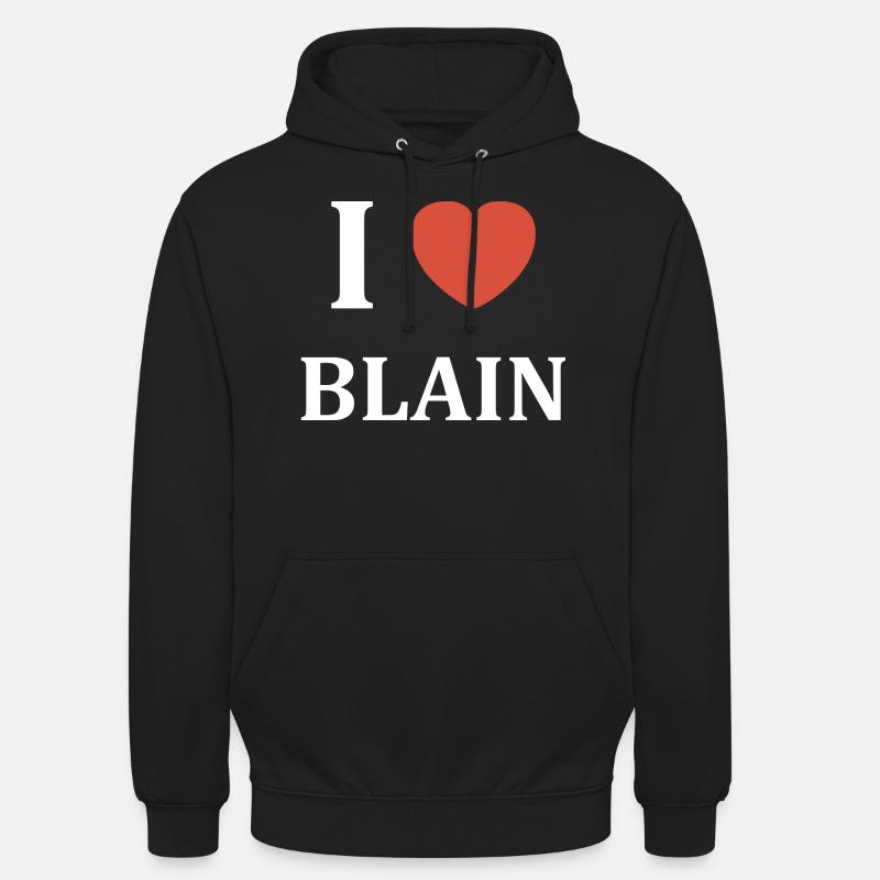 i love blain - Sweat-shirt à capuche unisexe - noir