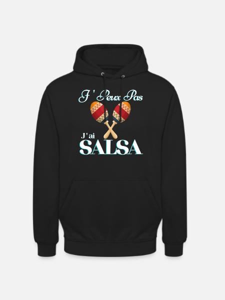 je peux pas j'ai salsa - Sweat-shirt à capuche unisexe - noir