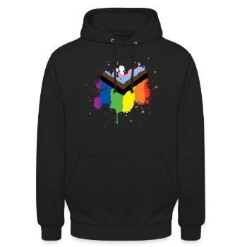 Progress Pride - Unisex Hoodie - black - Front - Alina (178cm) & Michal (187cm)