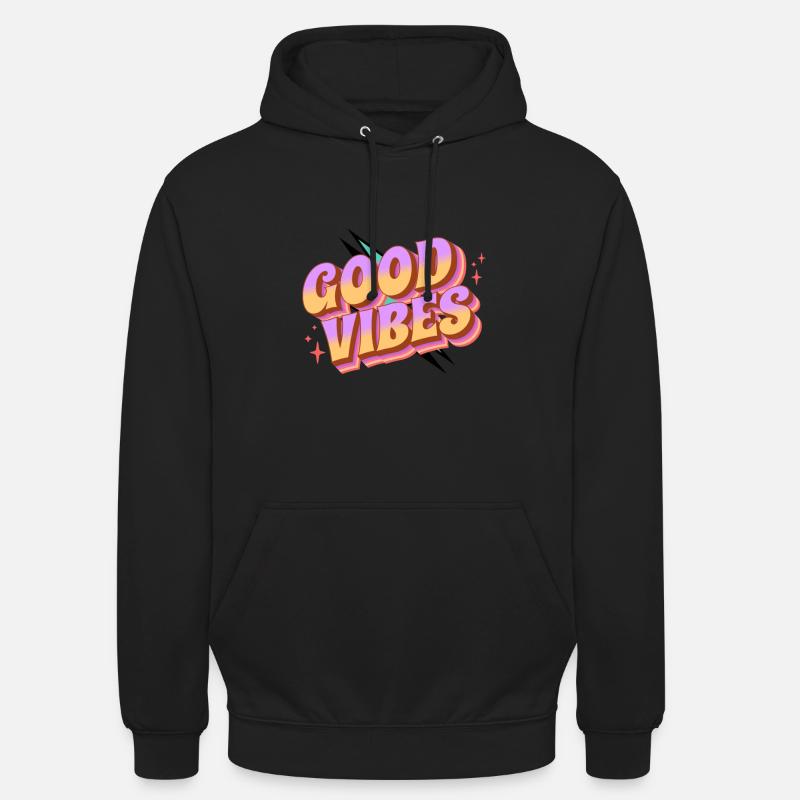 Good Vibes Retro Shirt - Sweat-shirt à capuche unisexe - noir