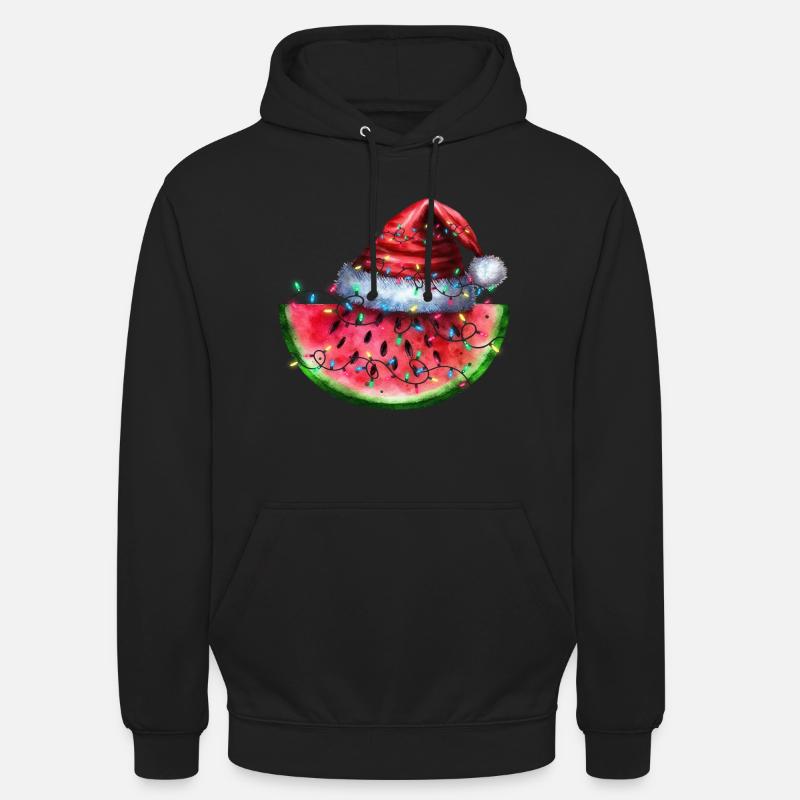 Pastèque de Noël - Sweat-shirt à capuche unisexe - noir