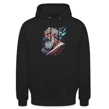 Starker Moses Prophet, der das Meer teilt Yam Suph - Unisex Hoodie - Schwarz - Vorne - Alina (178cm) & Michal (187cm)