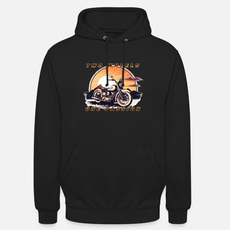 Deux roues, une passion - Sweat-shirt à capuche unisexe - noir