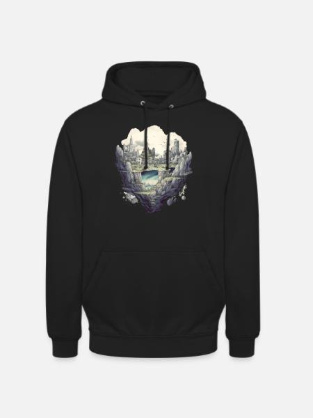 Futuristic life on planets - Unisex Hoodie - black