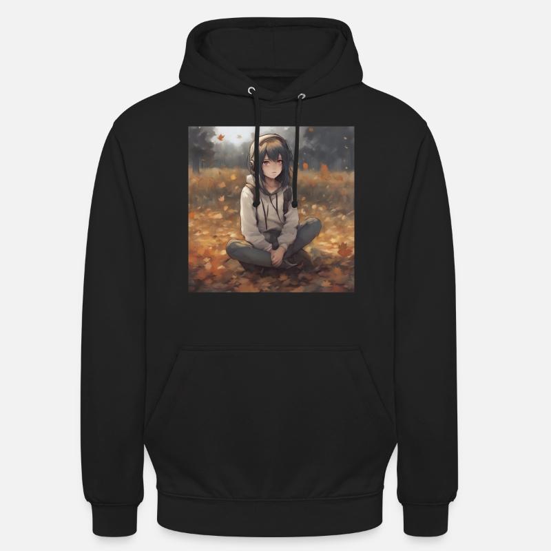 EMO Mädchen im Wald, Herbstlich - Unisex Hoodie - undefined