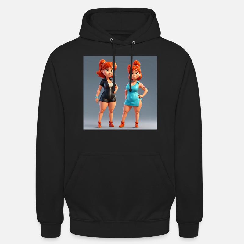 Animation 3D Style Filles - Sweat-shirt à capuche unisexe - noir