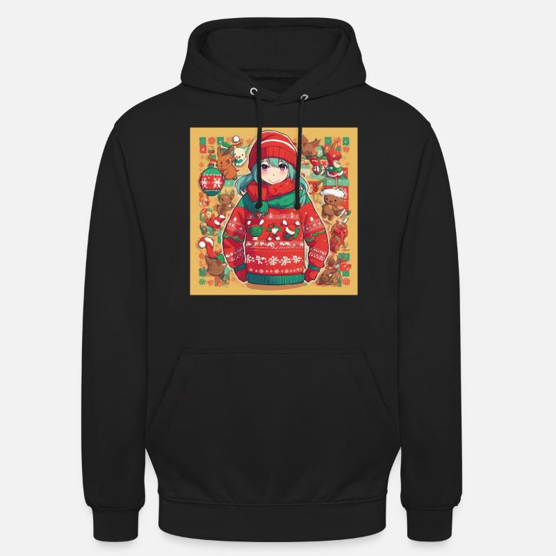 pull de Noël moche - Sweat-shirt à capuche unisexe - noir