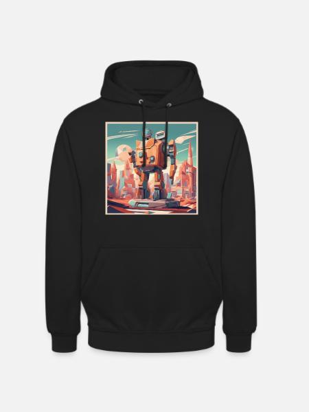 retro-futurismus,1950s, Lowpoly,artwork,scetch - Unisex Hoodie - Schwarz