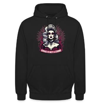 Culture drag exclusive et inspiration drag queen - Sweat-shirt à capuche unisexe - noir - Devant - Alina (178cm) & Michal (187cm)