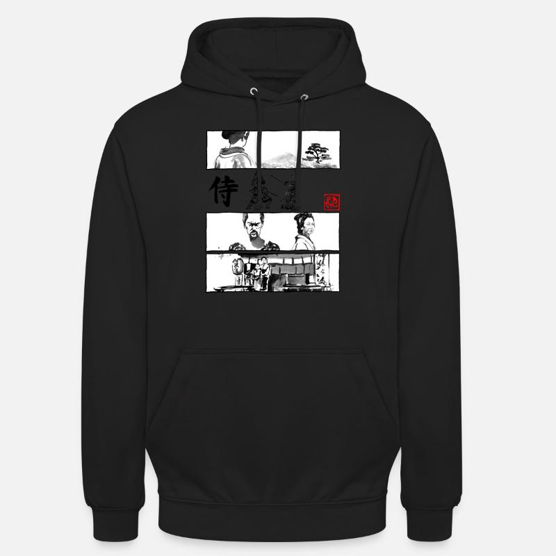 Manga Samurai Schwarz - Unisex Hoodie - undefined