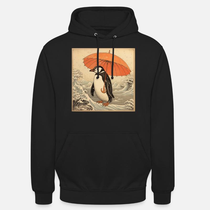 Penguin Ukiyo-e no2 - Sweat-shirt à capuche unisexe - undefined