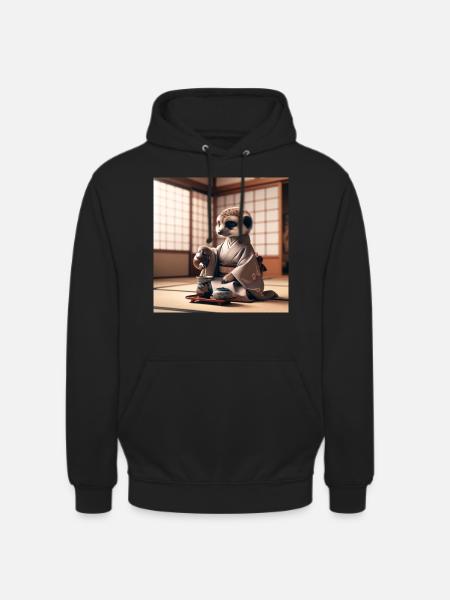 Teezeremonie mit Erdmännchen - Unisex Hoodie - Schwarz