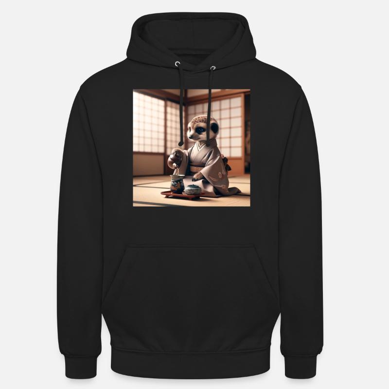 Teezeremonie mit Erdmännchen - Unisex Hoodie - Schwarz