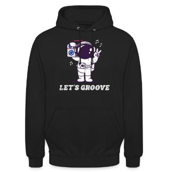 Let's Groove Astronaut - Unisex Hoodie - Schwarz - Vorne - Alina (178cm) & Michal (187cm)