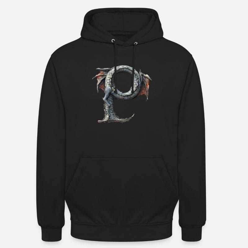 Buchstabe "P" im Drachendesign. - Unisex Hoodie - undefined