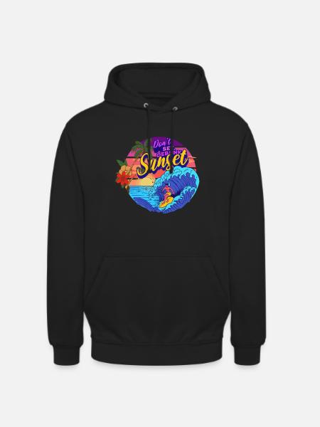 Unsetting Sun Debunking Sunset Sunrise Beach - Unisex Hoodie - black