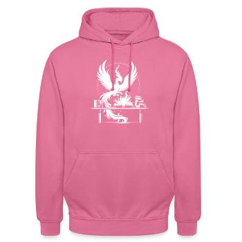 „Phönix aus der Asche“ - Unisex Hoodie - Pink - Vorne - Alina (178cm) & Michal (187cm)